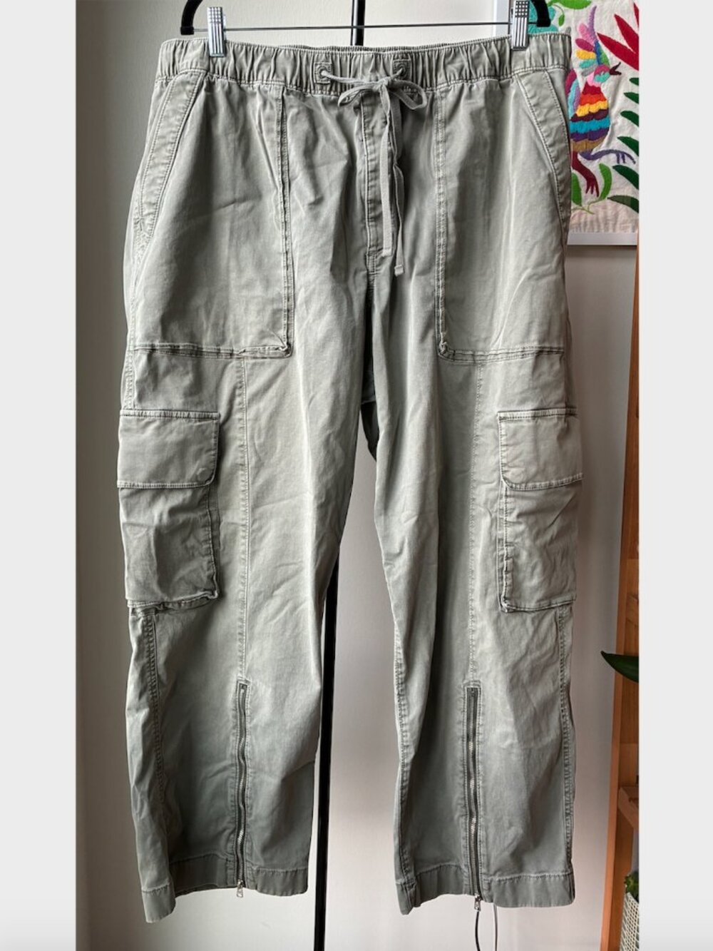 Abercrombie & Fitch Olive Green Baggy Cargo Pull-On Pant - Size XL - Picture 7 of 12
